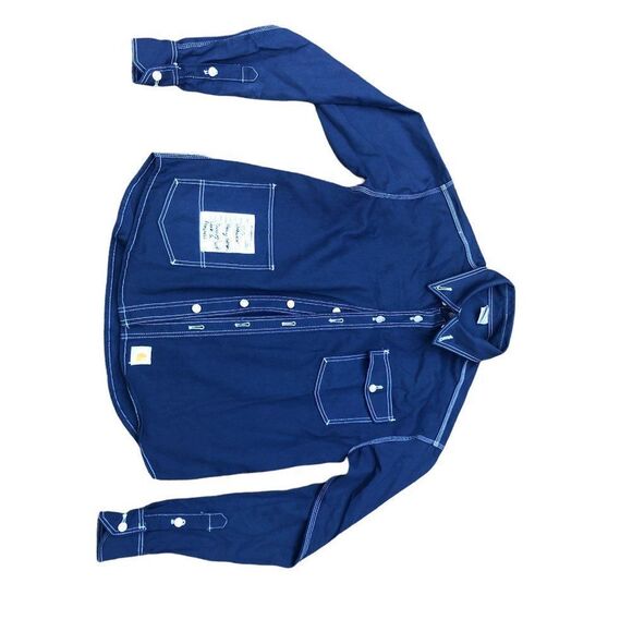 CARHART Workwear Heavy Cotton Jacket Navy Blue Large Oversized - Picture 2 of 14